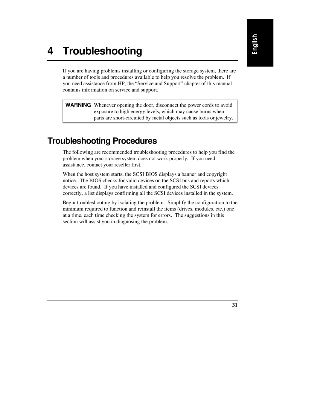 HP D3604-90004 manual Troubleshooting Procedures 