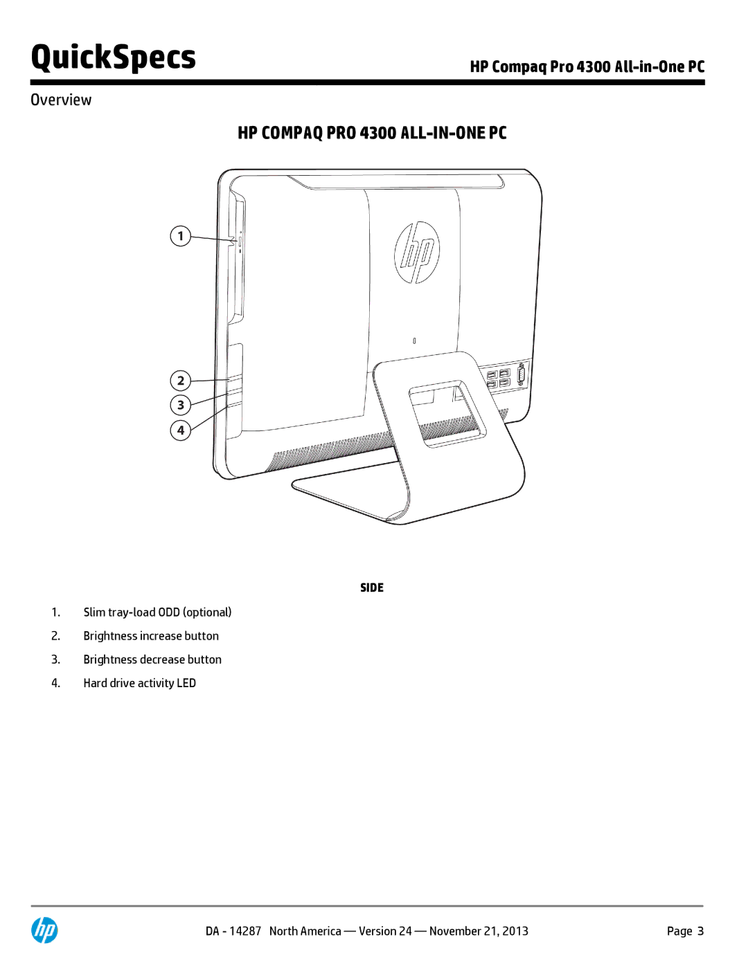 HP D3K20UT D3K20UT#ABA manual Side 