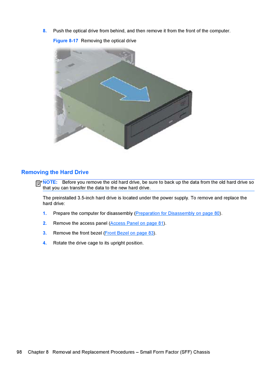 HP D3K72UT D3K72UT#ABA manual Removing the Hard Drive 