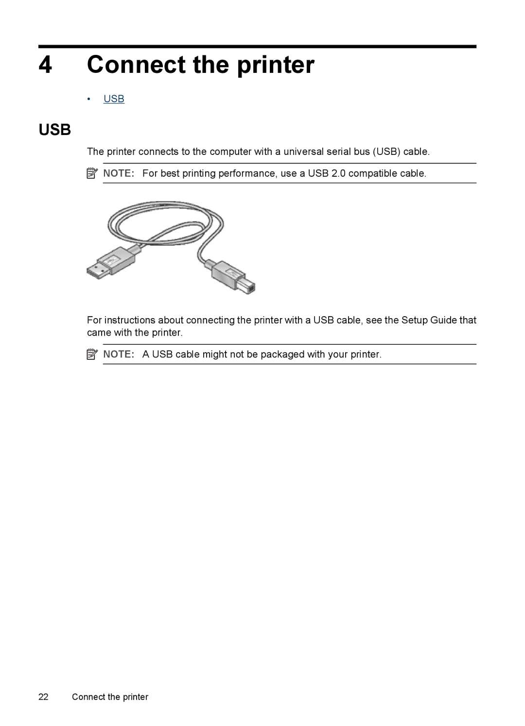 HP D4200 manual Connect the printer, Usb 