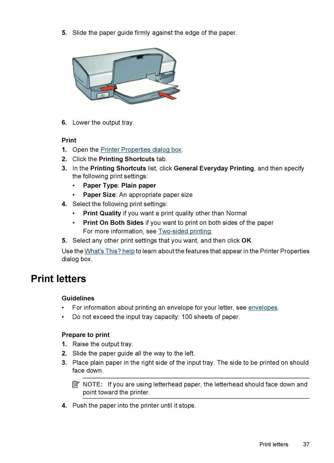 HP D4200 manual Print letters 