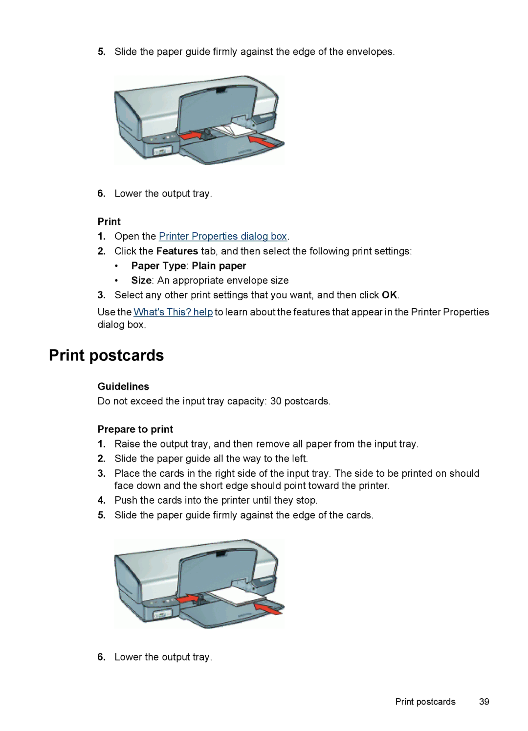 HP D4200 manual Print postcards 