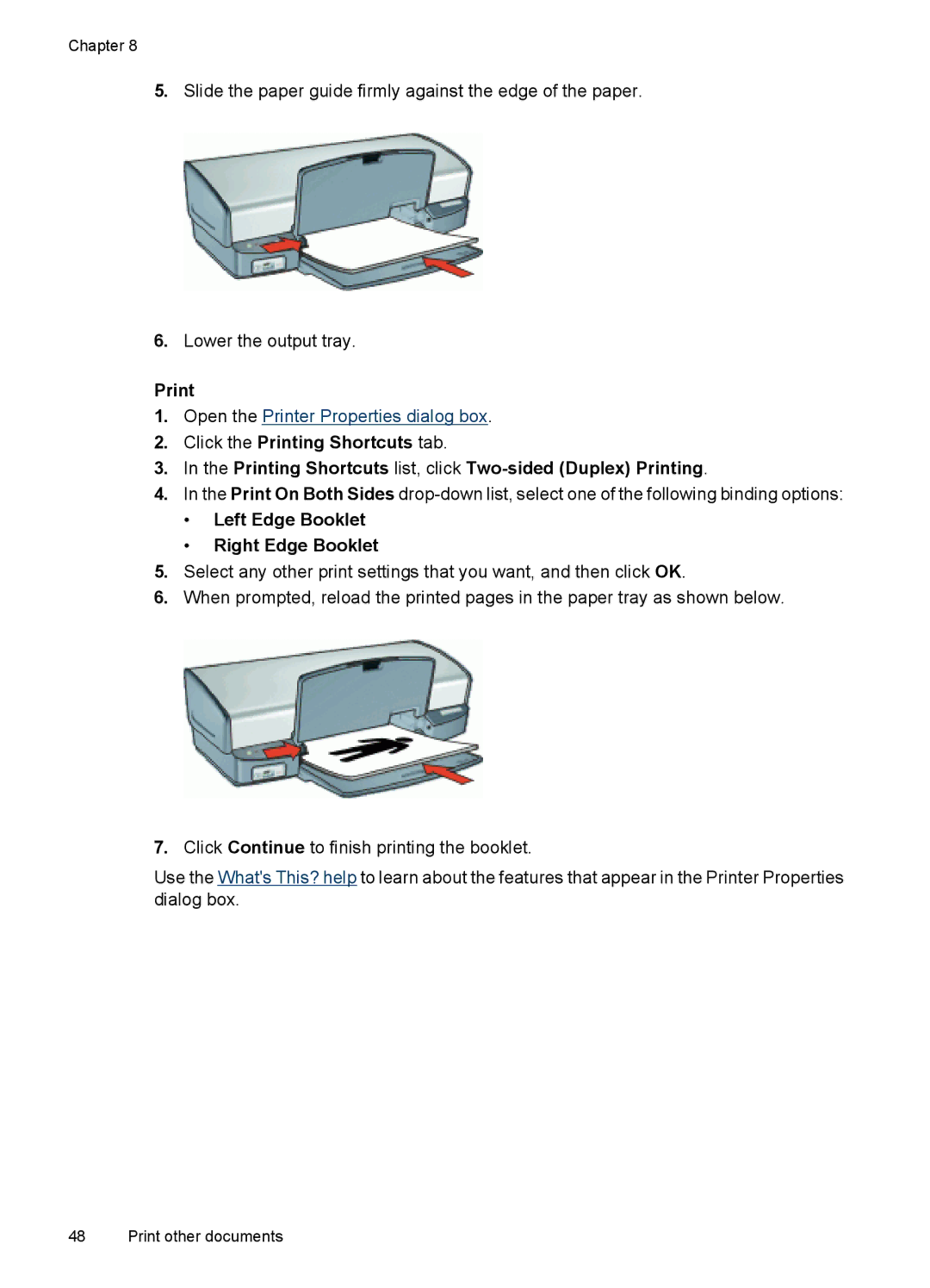 HP D4200 manual Left Edge Booklet Right Edge Booklet 