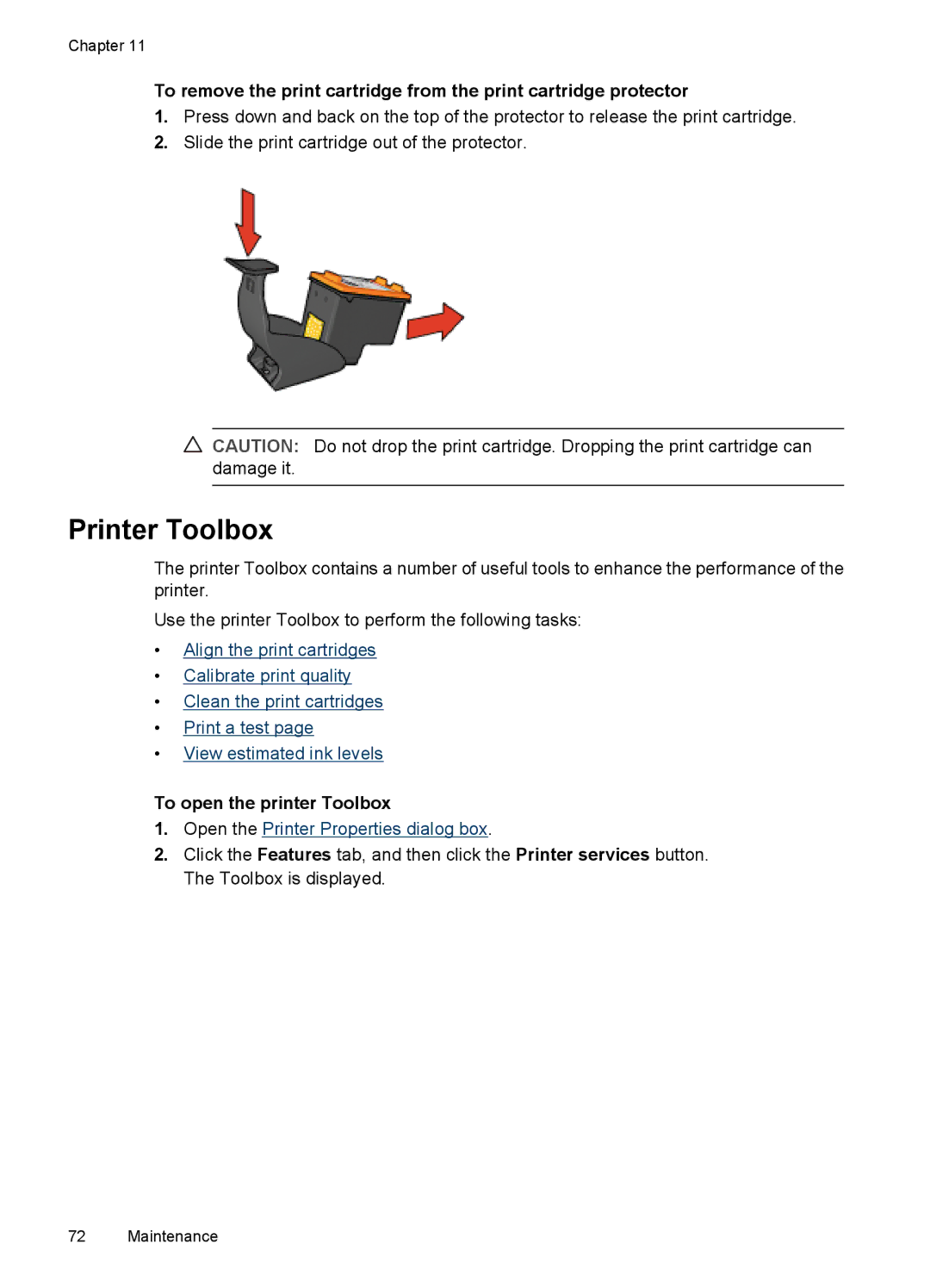 HP D4200 manual Printer Toolbox, To open the printer Toolbox 