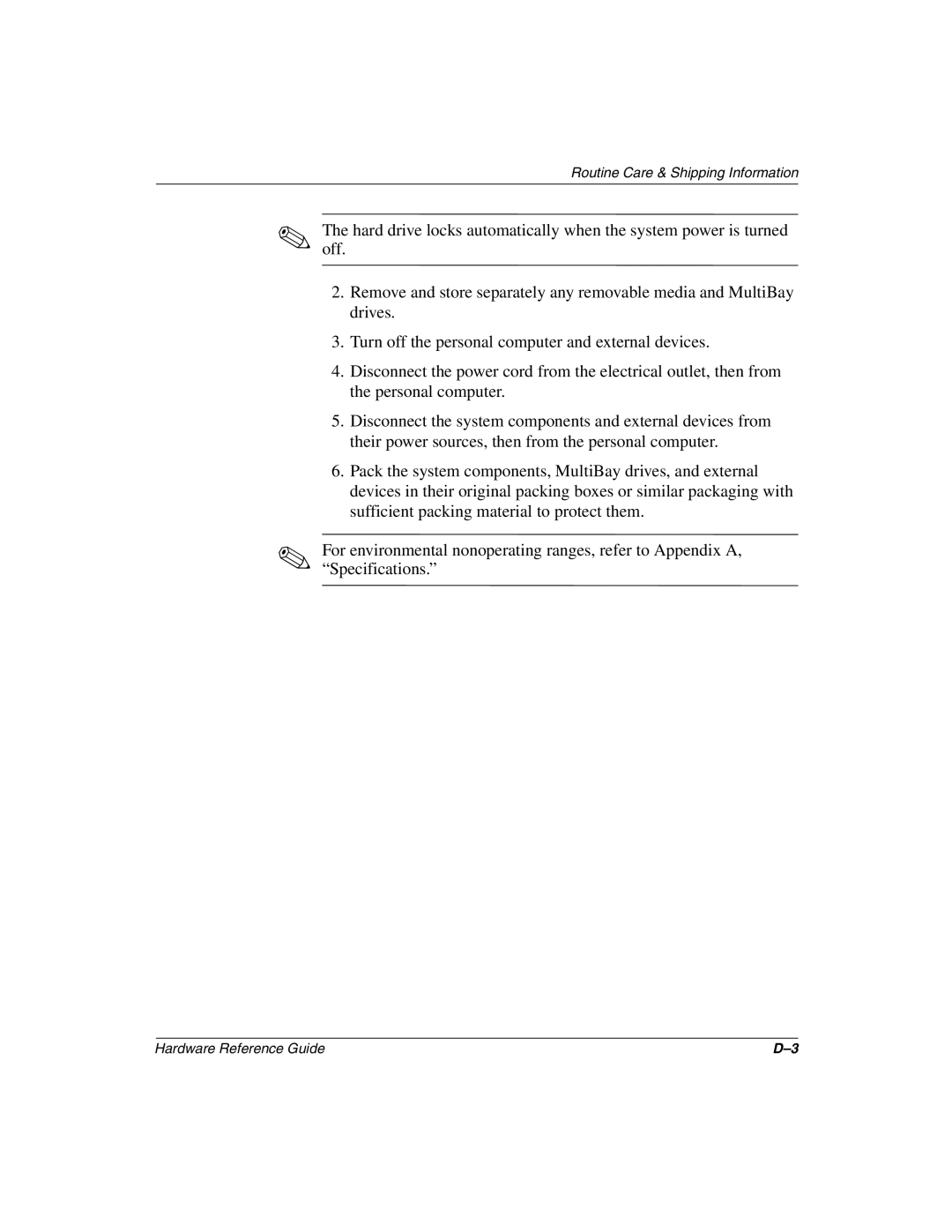 HP D500 manual Hardware Reference Guide 