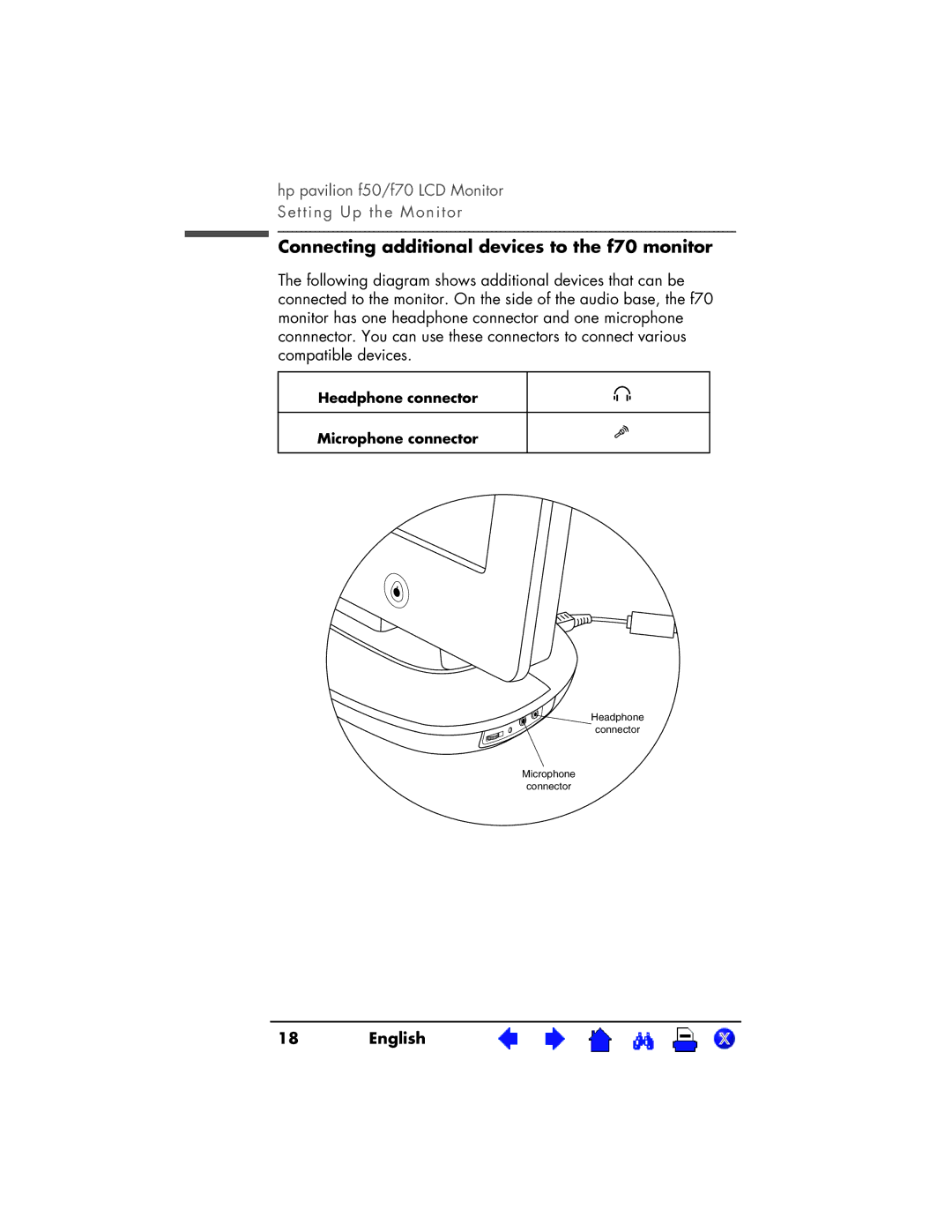 HP D5063, D5064 manual Connecting additional devices to the f70 monitor 