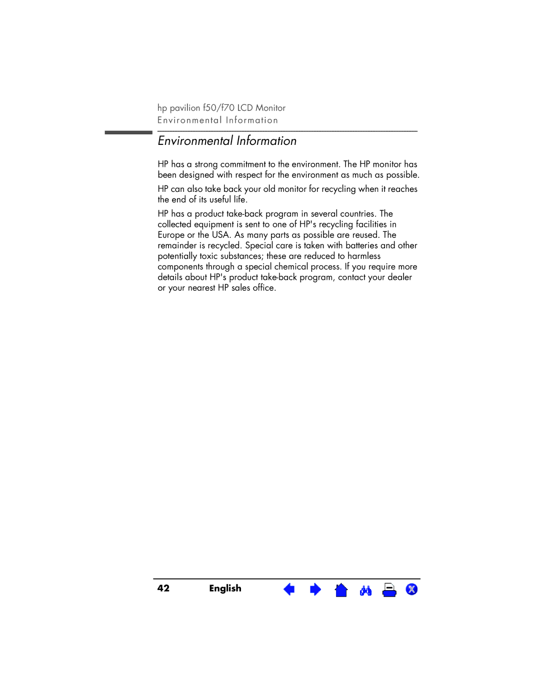 HP D5063, D5064 manual Environmental Information 