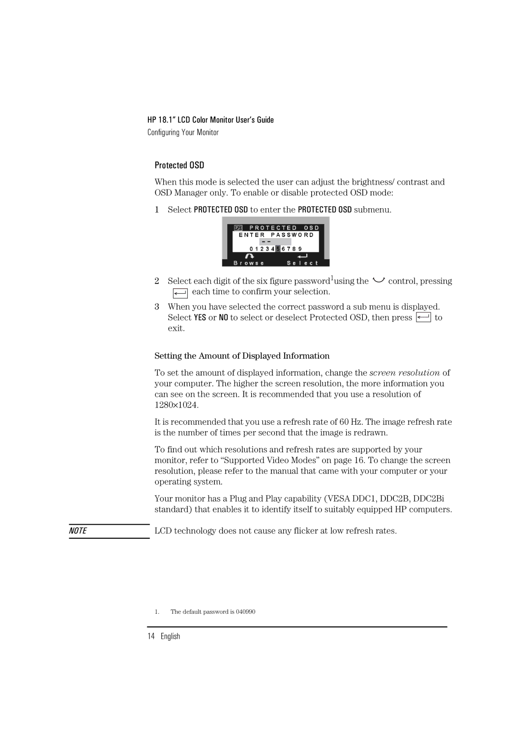 HP D5065 manual Protected OSD 