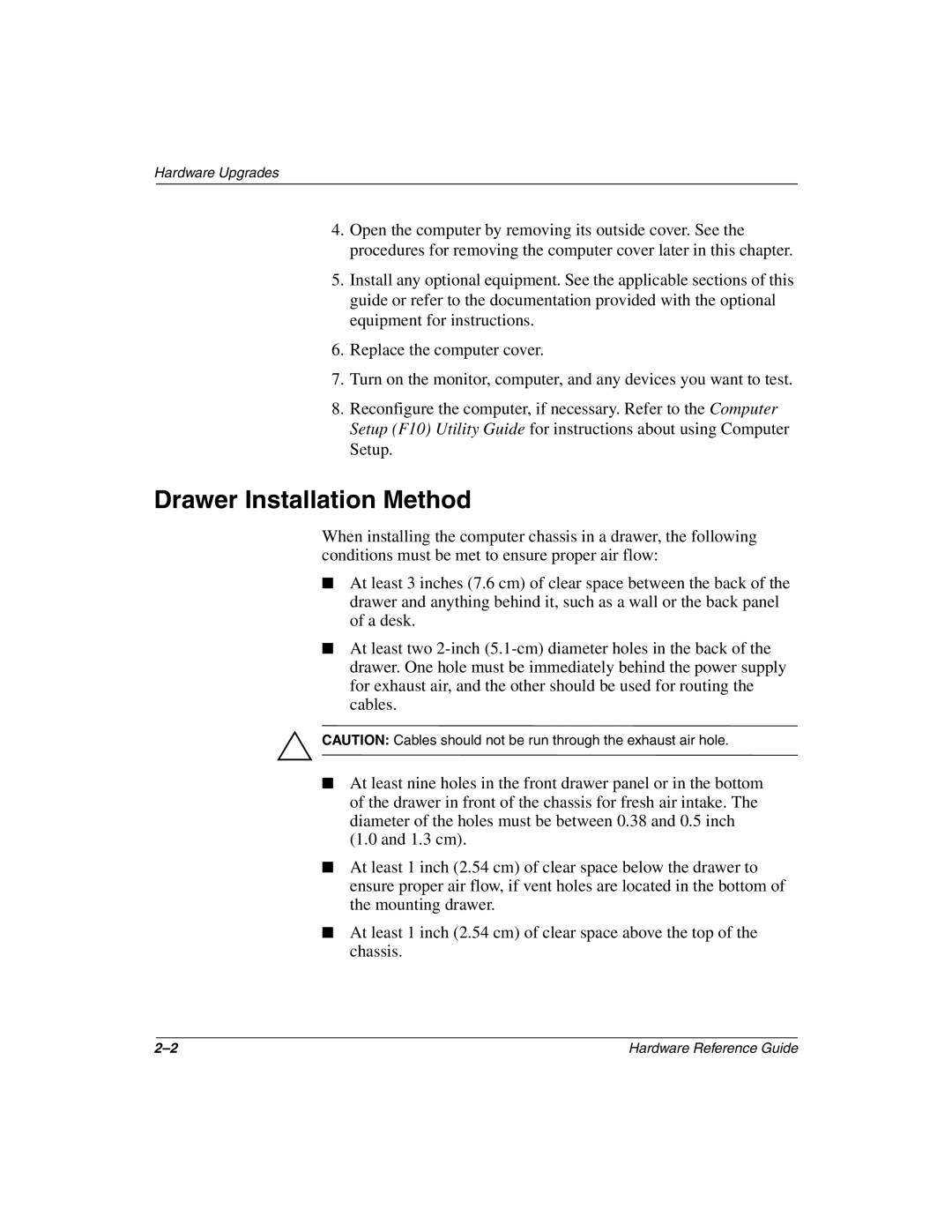 HP D510 manual Drawer Installation Method 