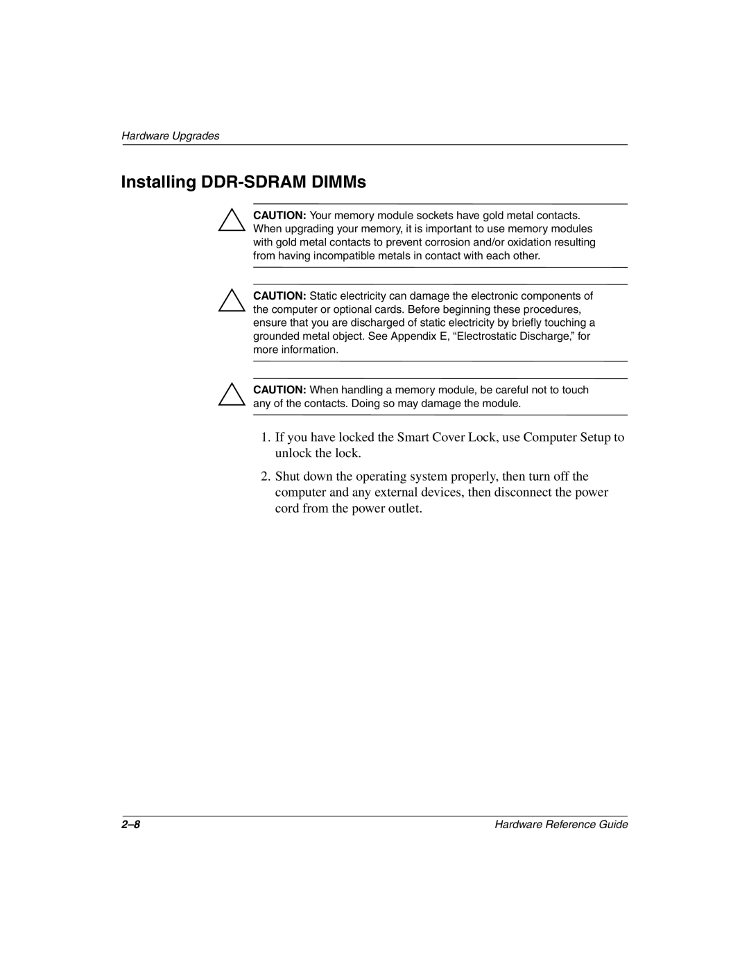 HP D510 manual Installing DDR-SDRAM DIMMs 