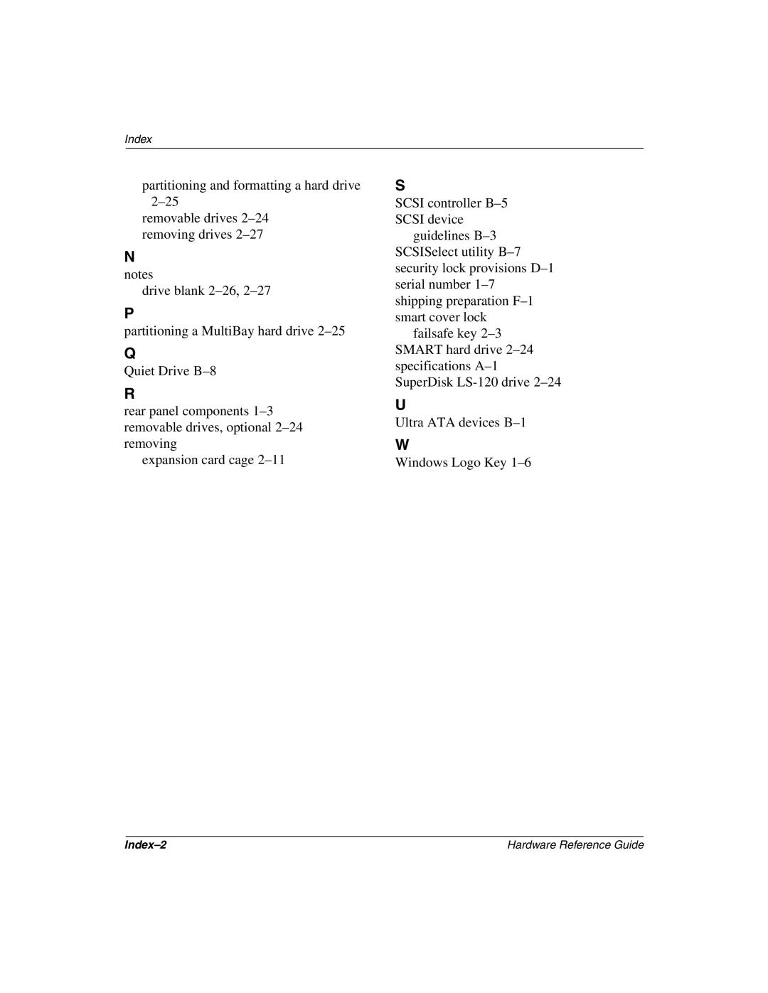 HP D510 manual Index-2 