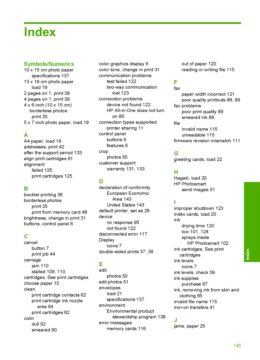 HP D5300 manual Index, Symbols/Numerics 