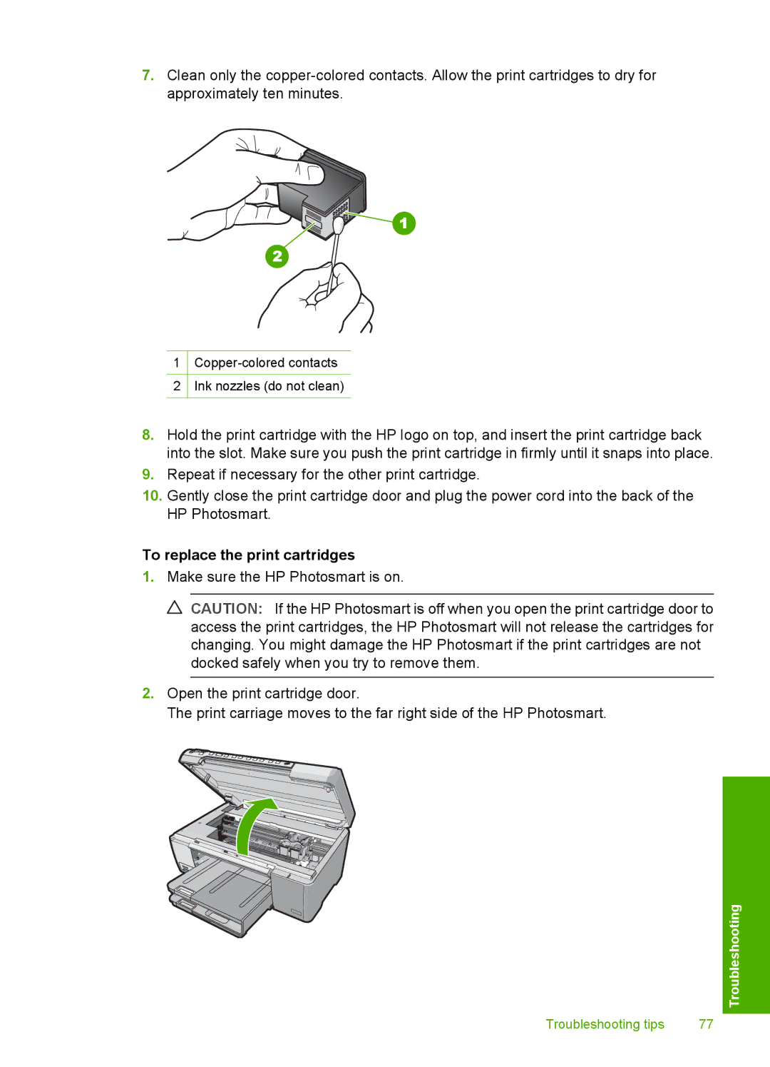 HP D5300 manual To replace the print cartridges 