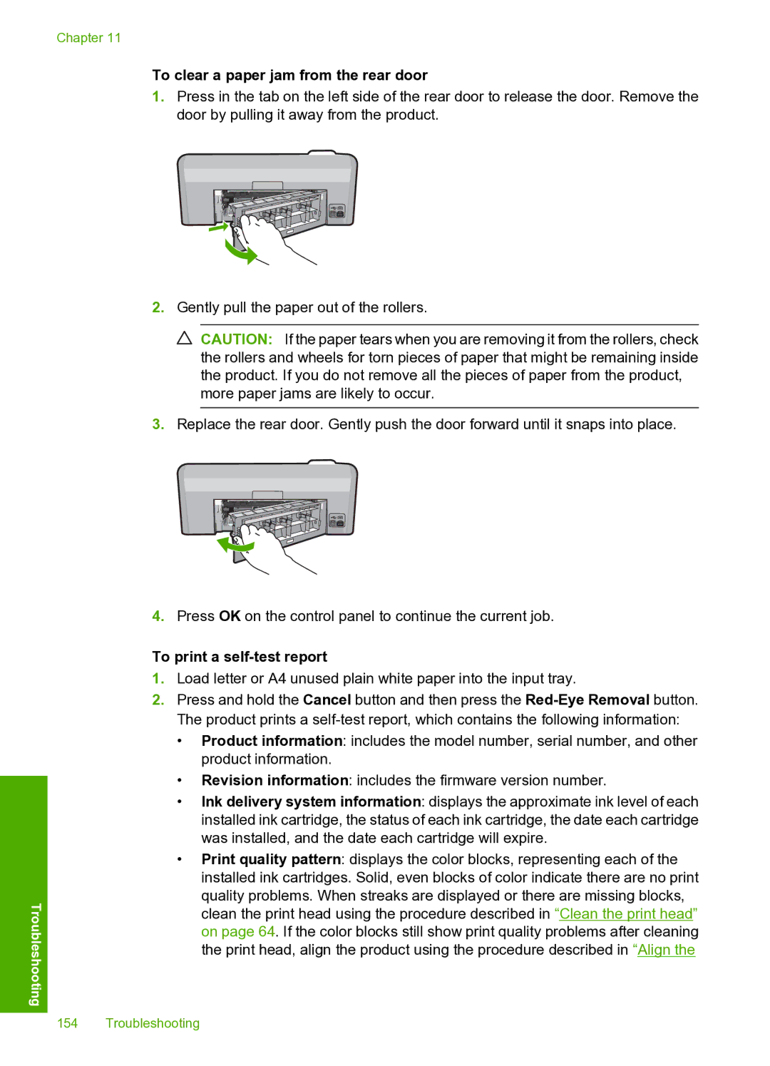 HP D5400 manual To clear a paper jam from the rear door 