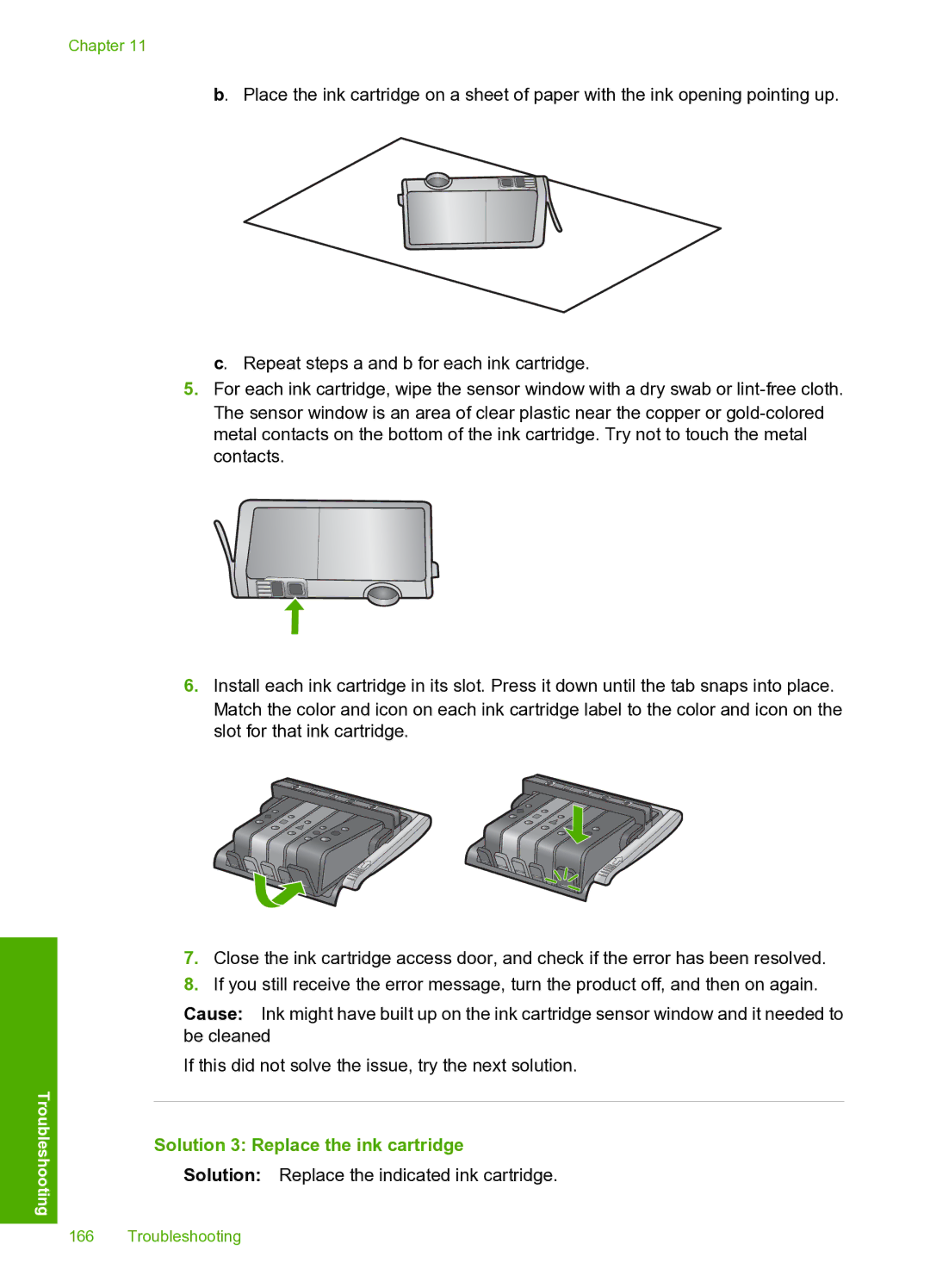 HP D5400 manual Solution 3 Replace the ink cartridge 