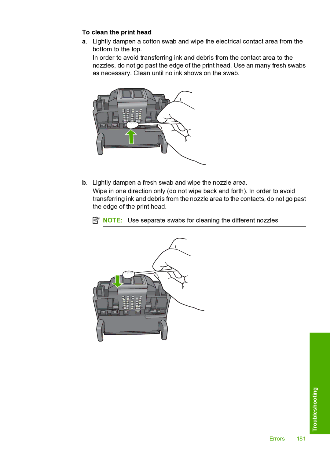 HP D5400 manual To clean the print head 