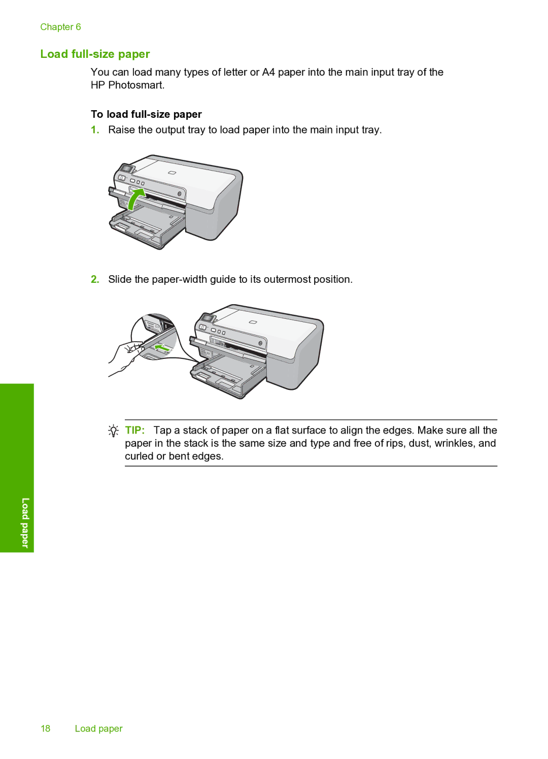 HP D5400 manual Load full-size paper, To load full-size paper 