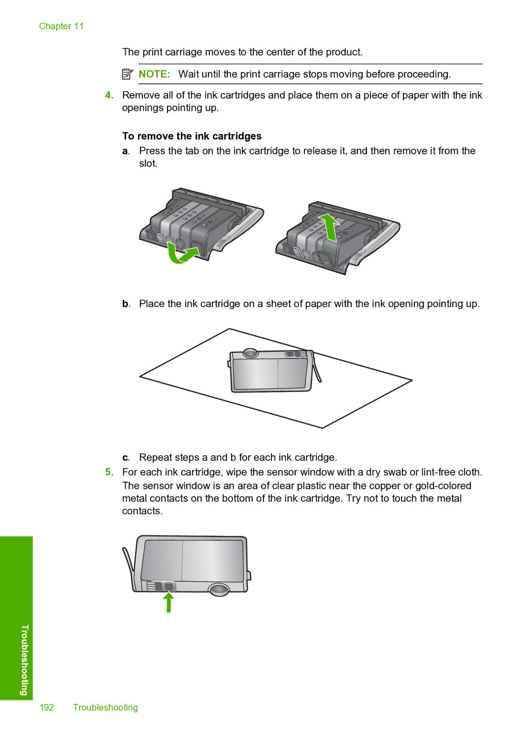 HP D5400 manual To remove the ink cartridges 