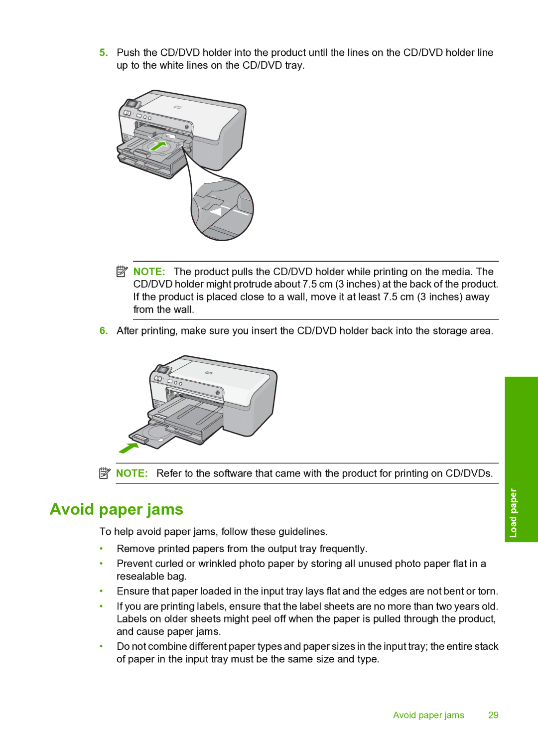 HP D5400 manual Avoid paper jams 