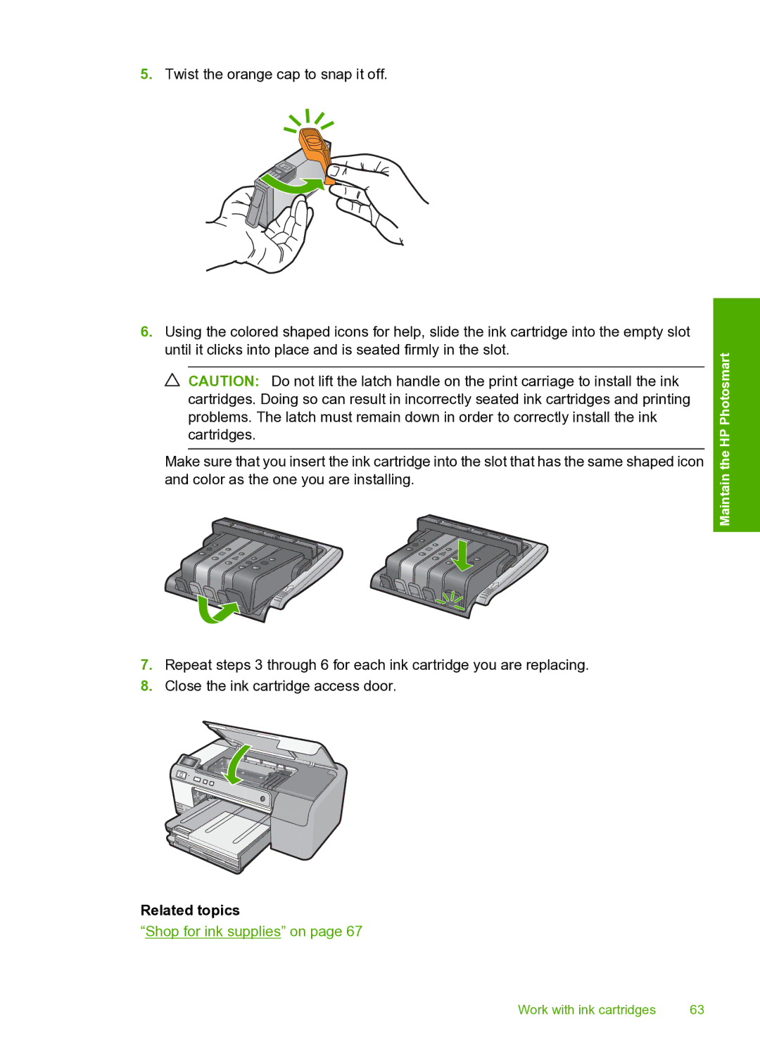 HP D5400 manual Shop for ink supplies on 