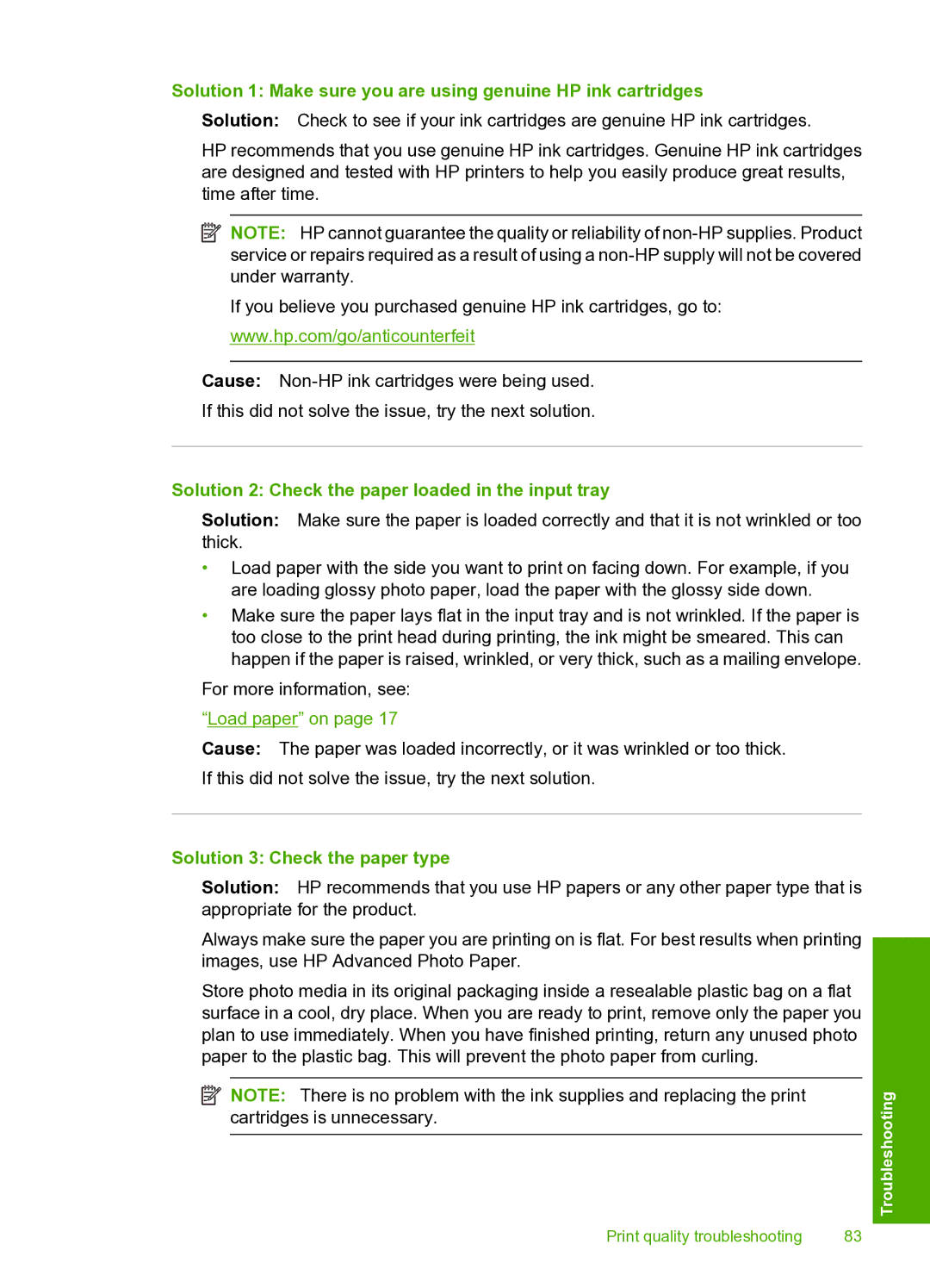 HP D5400 manual Solution 2 Check the paper loaded in the input tray, Solution 3 Check the paper type 