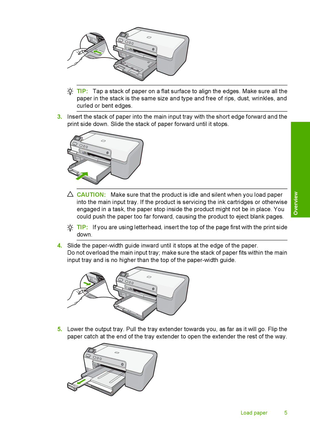 HP D5463 manual Load paper 