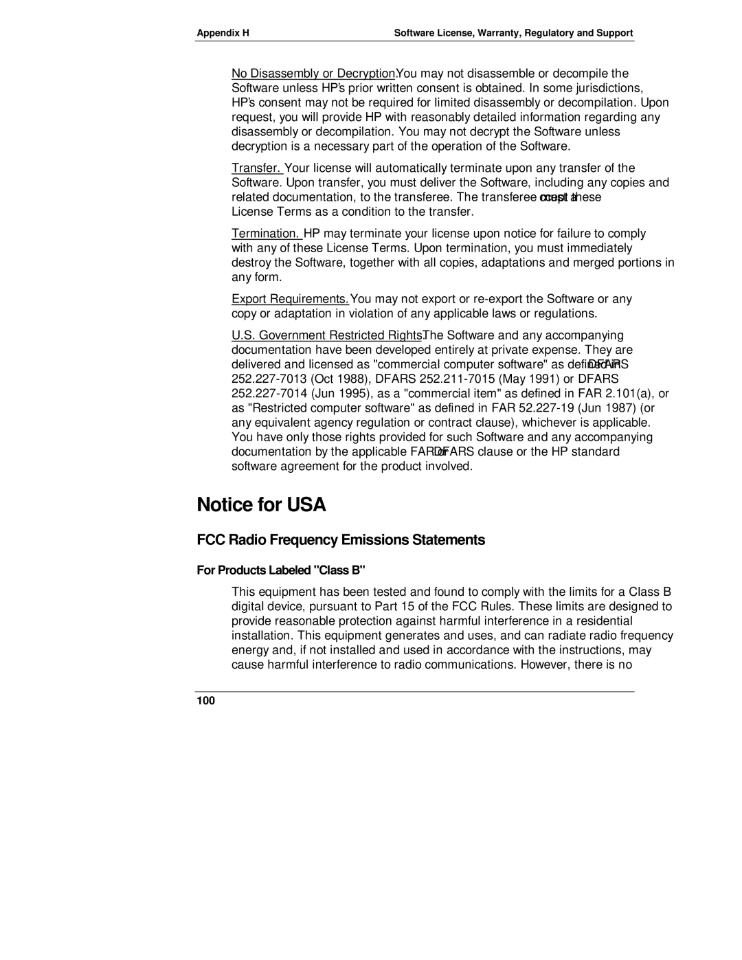 HP D6028-90004 manual FCC Radio Frequency Emissions Statements, For Products Labeled Class B 