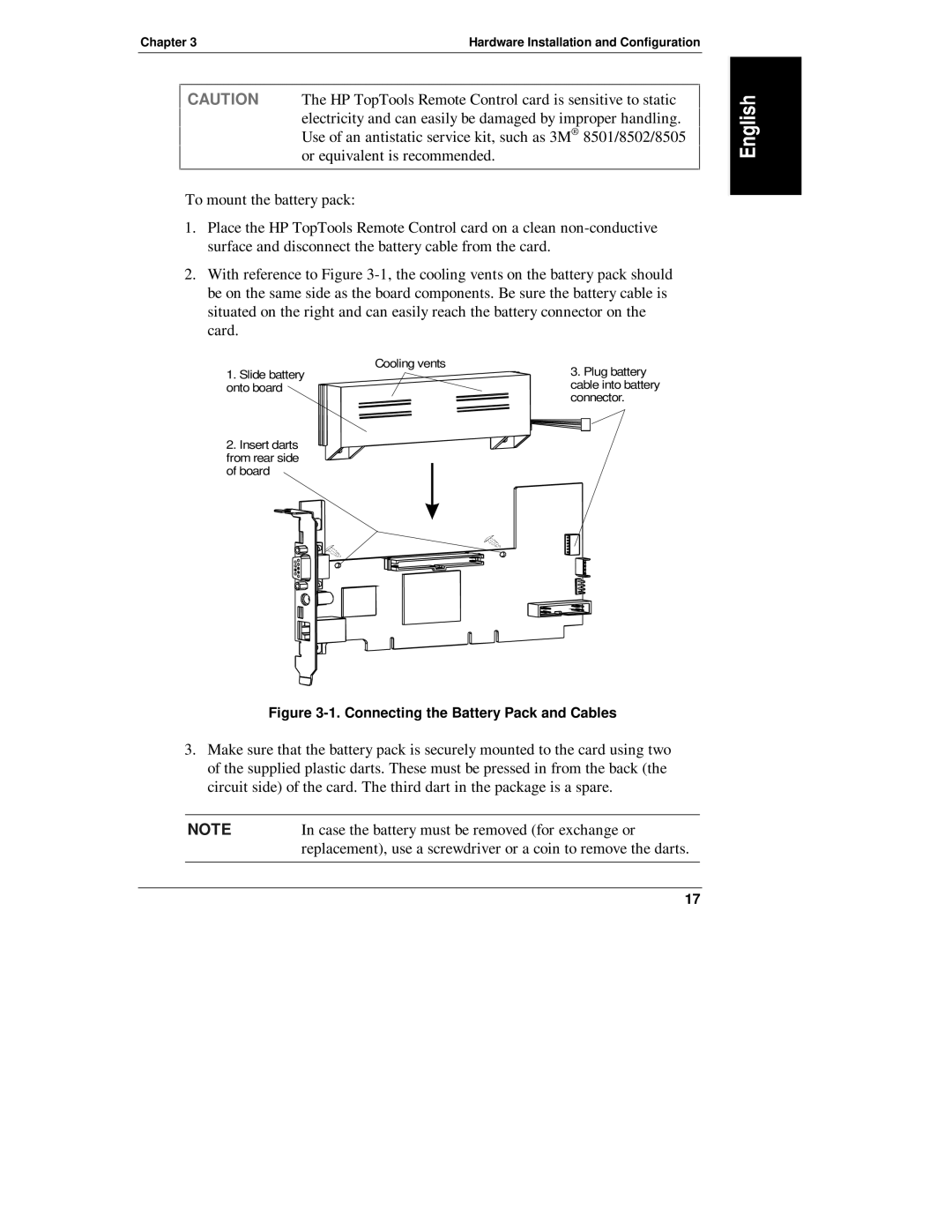 HP D6028-90004 manual Connecting the Battery Pack and Cables 