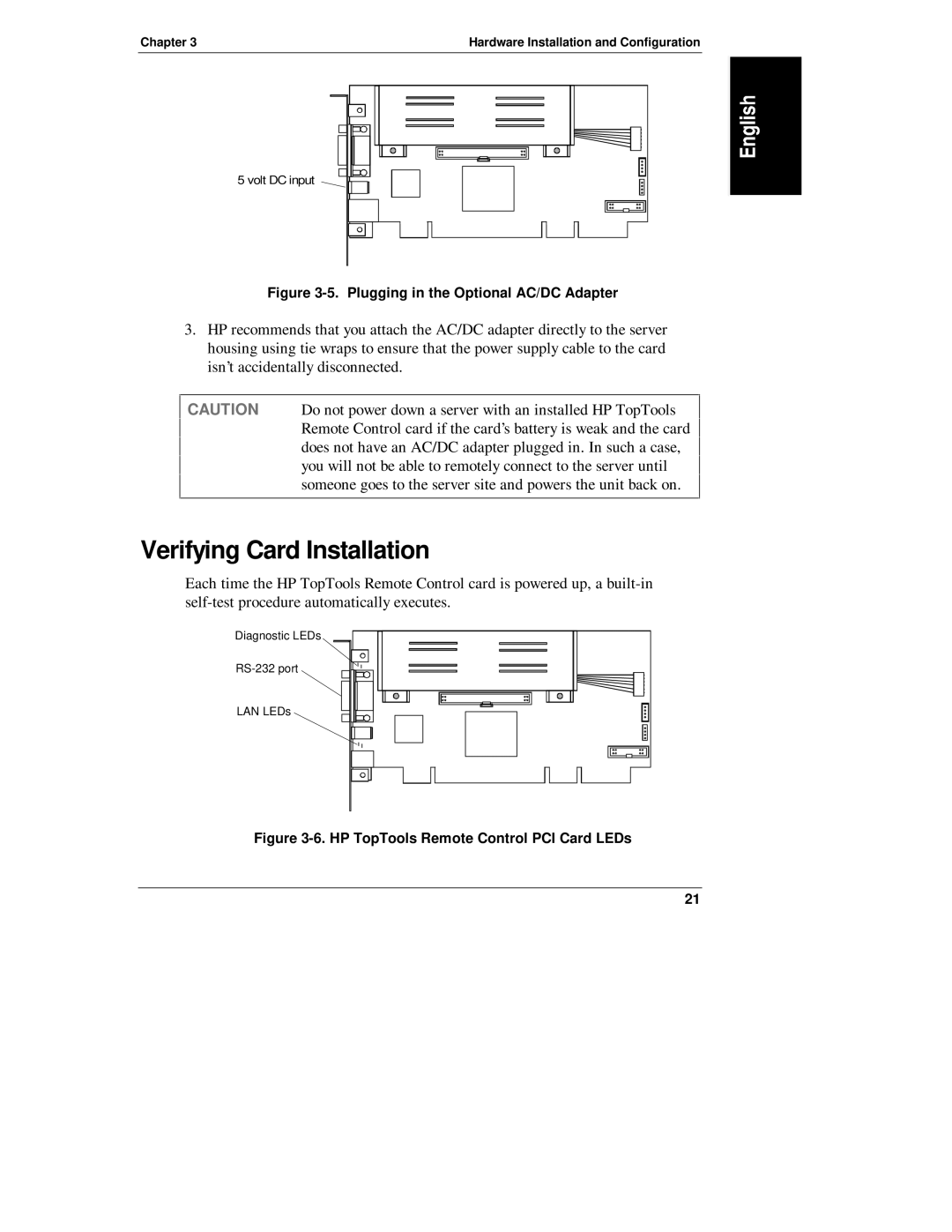 HP D6028-90004 manual Verifying Card Installation, Plugging in the Optional AC/DC Adapter 