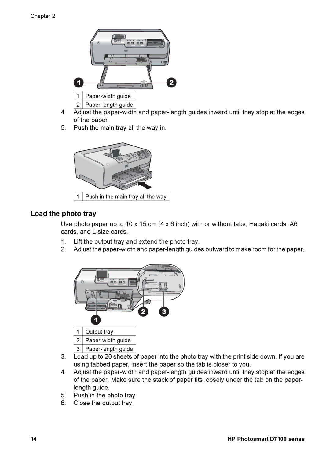 HP D7100 manual Load the photo tray 