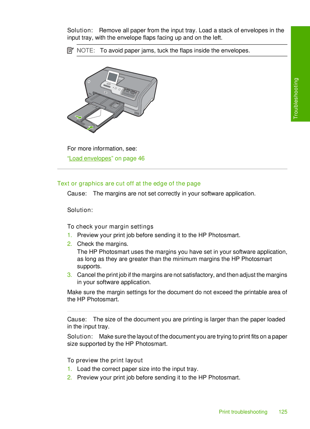 HP D7200 Text or graphics are cut off at the edge, Solution To check your margin settings, To preview the print layout 