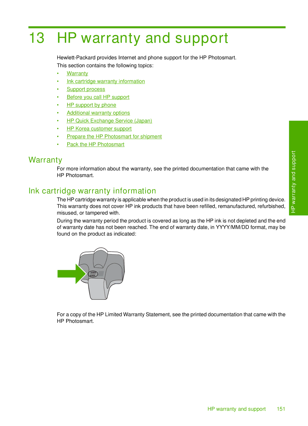 HP D7200 manual HP warranty and support, Warranty 