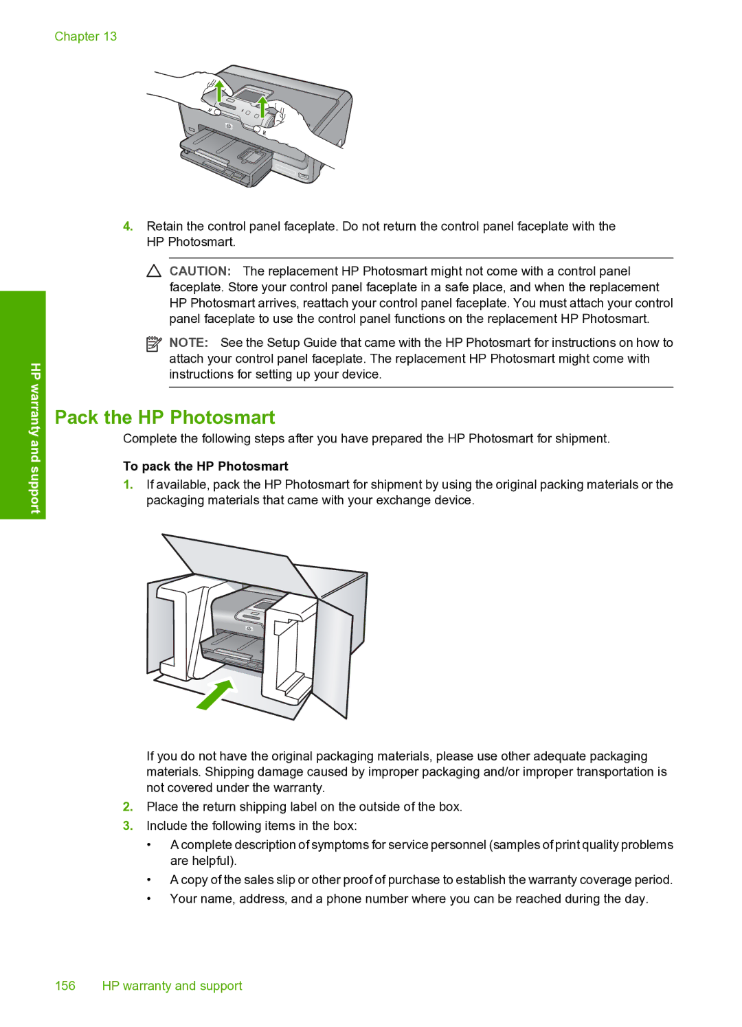 HP D7200 manual Pack the HP Photosmart 