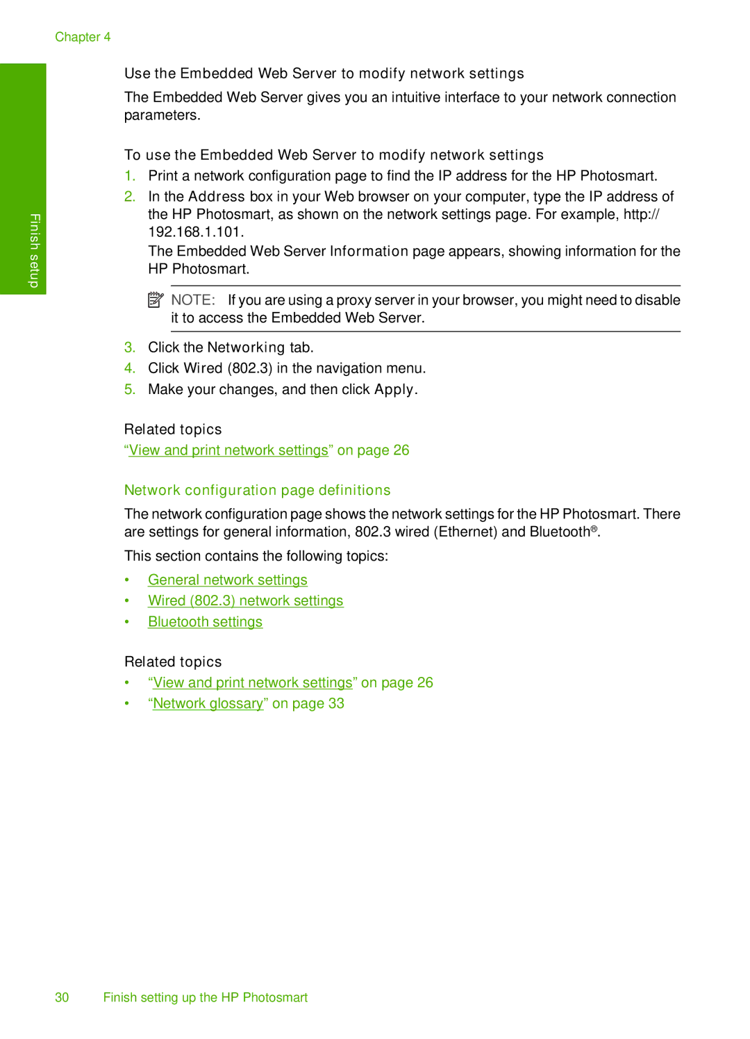 HP D7200 Use the Embedded Web Server to modify network settings, To use the Embedded Web Server to modify network settings 