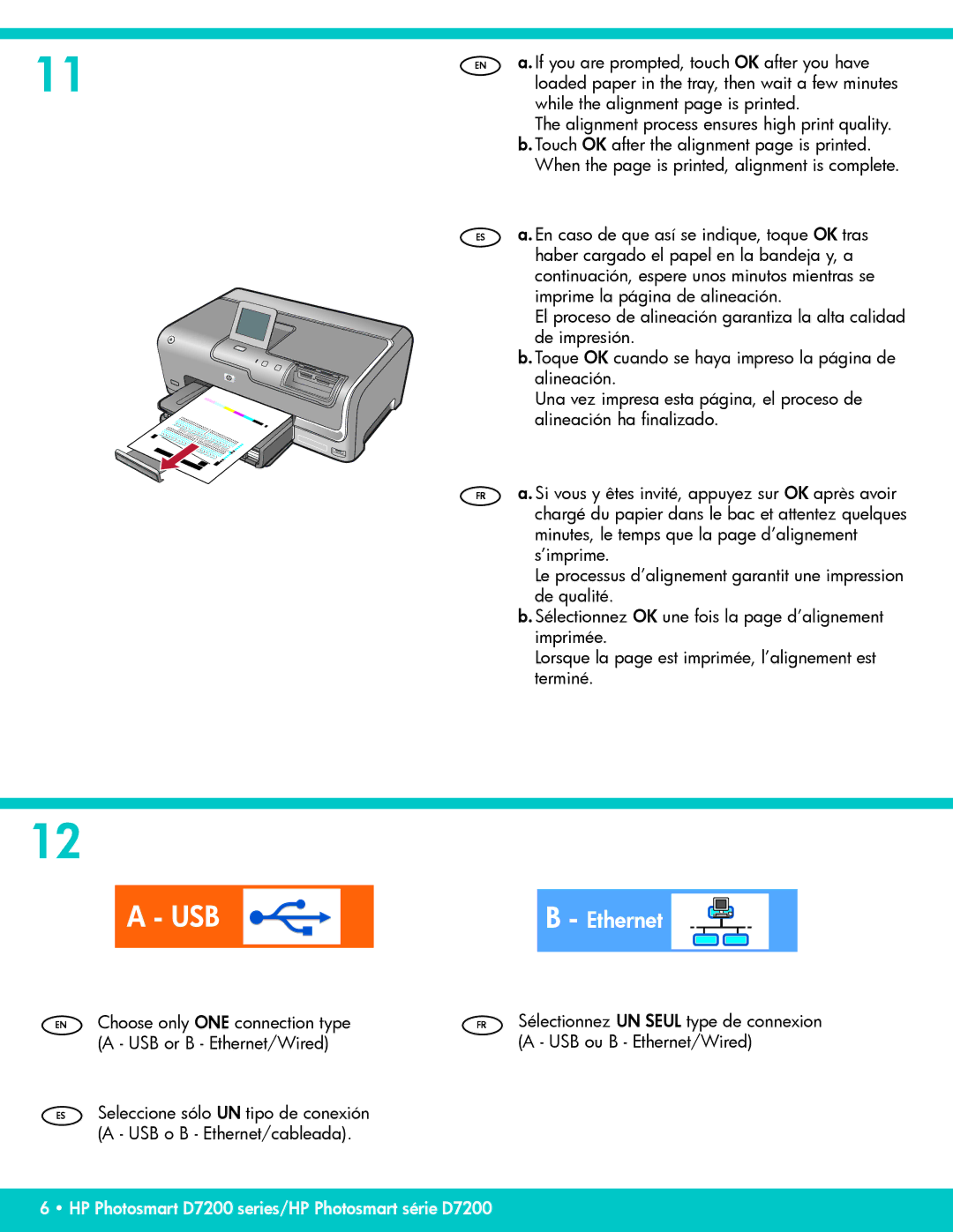 HP D7200 manual Usb 