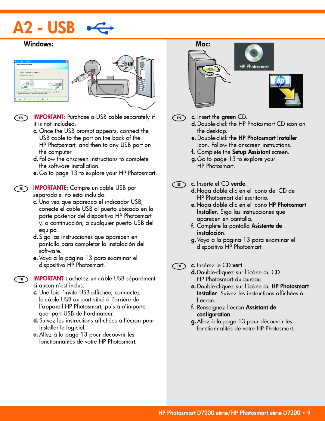 HP D7200 manual A2 USB 