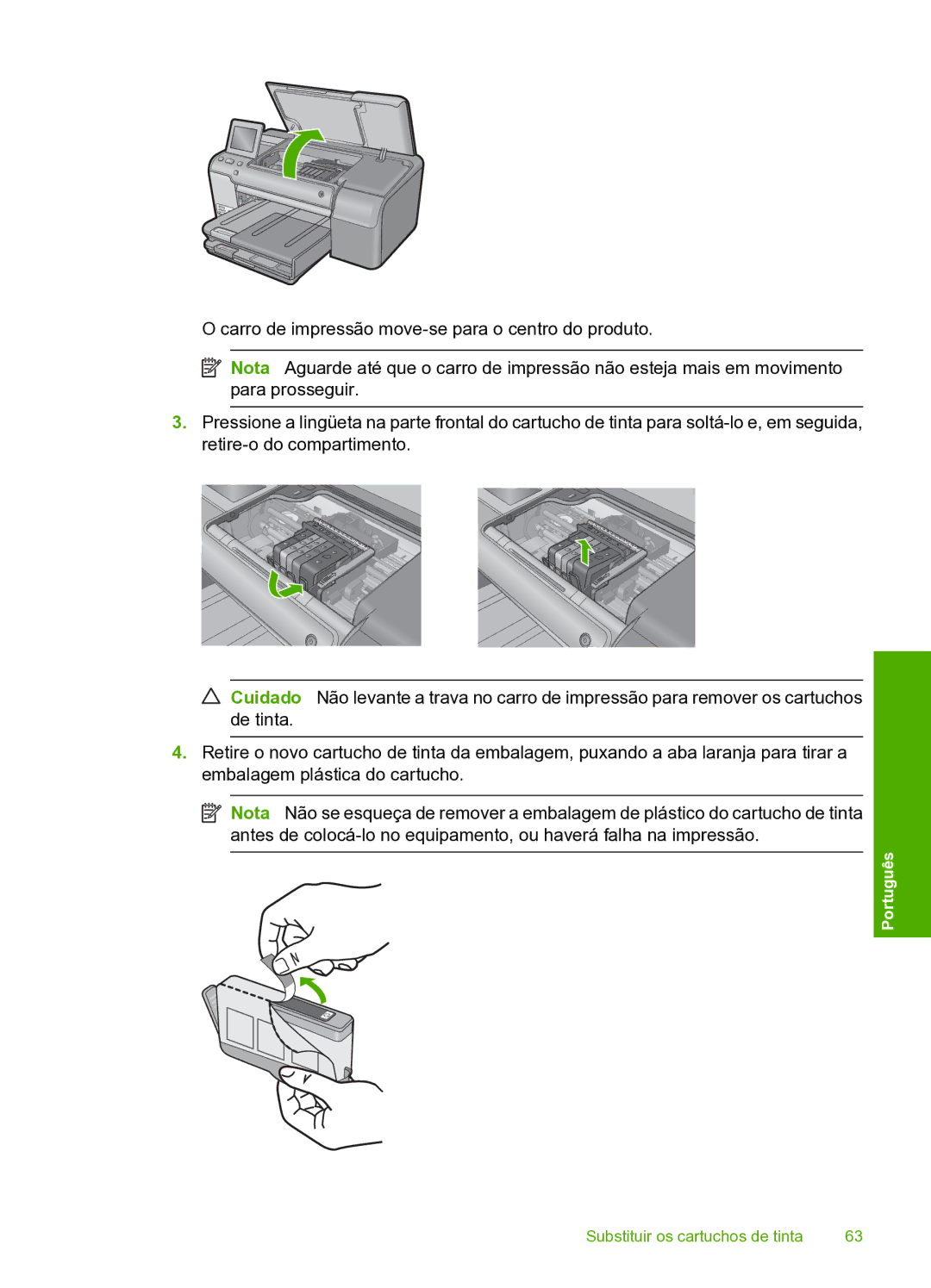 HP D7560 manual Substituir os cartuchos de tinta 