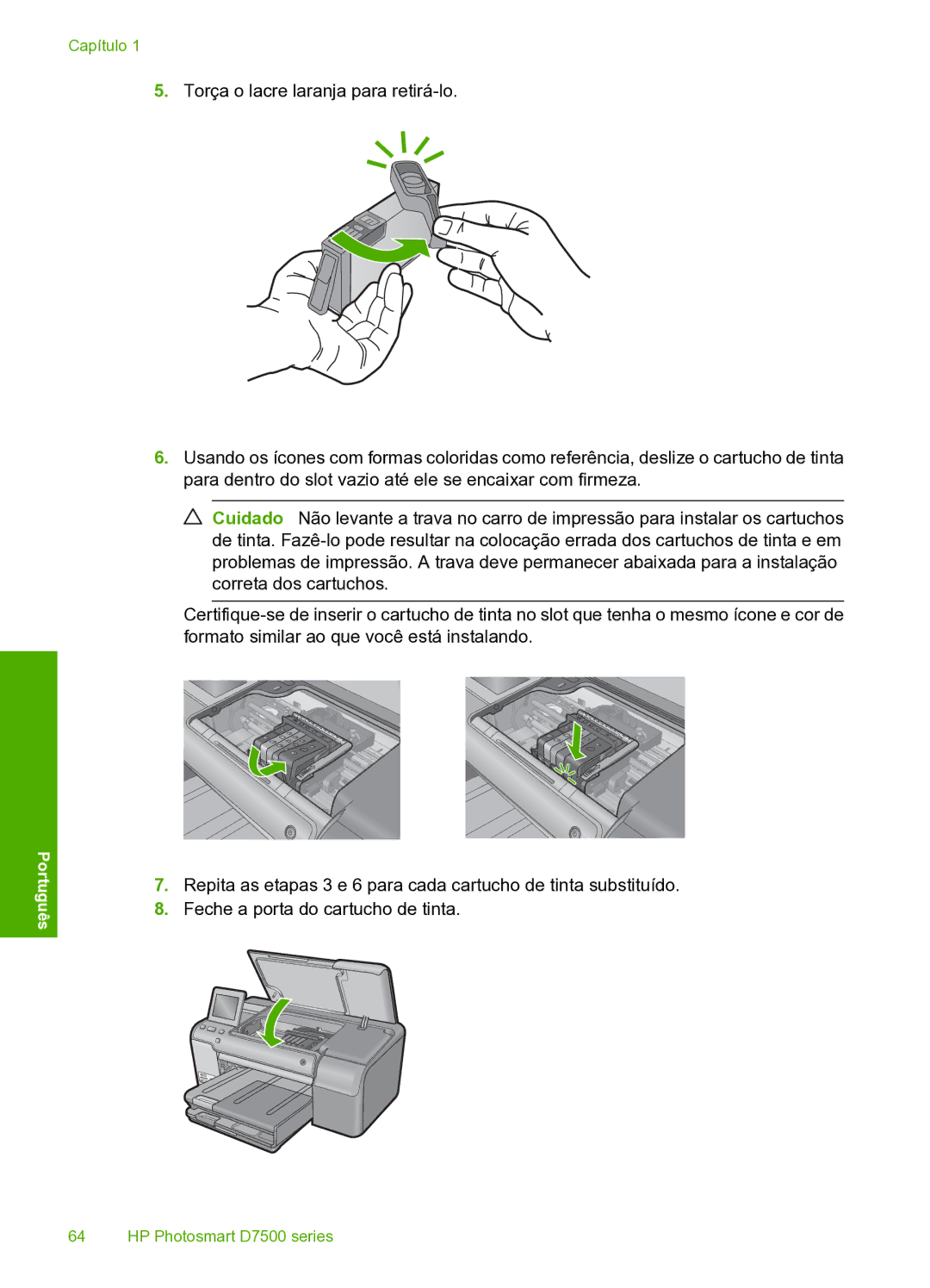 HP D7560 manual Português 