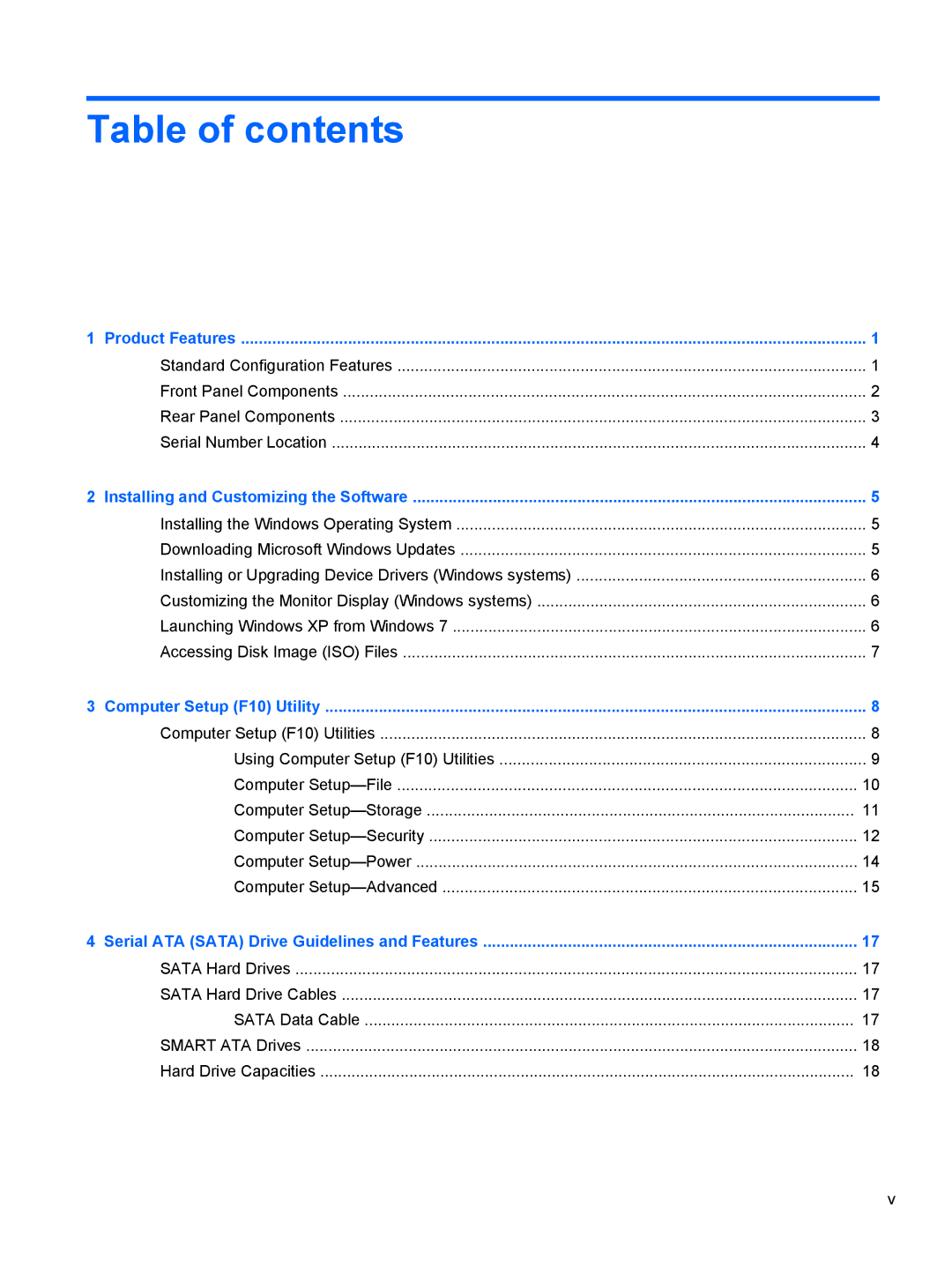 HP Pro 4300 C9H69UT#ABA, D8C84UT#ABA, D3K21UT#ABA, D3K19UT D3K19UT#ABA, Pro 4300 C9H67UT#ABA manual Table of contents 