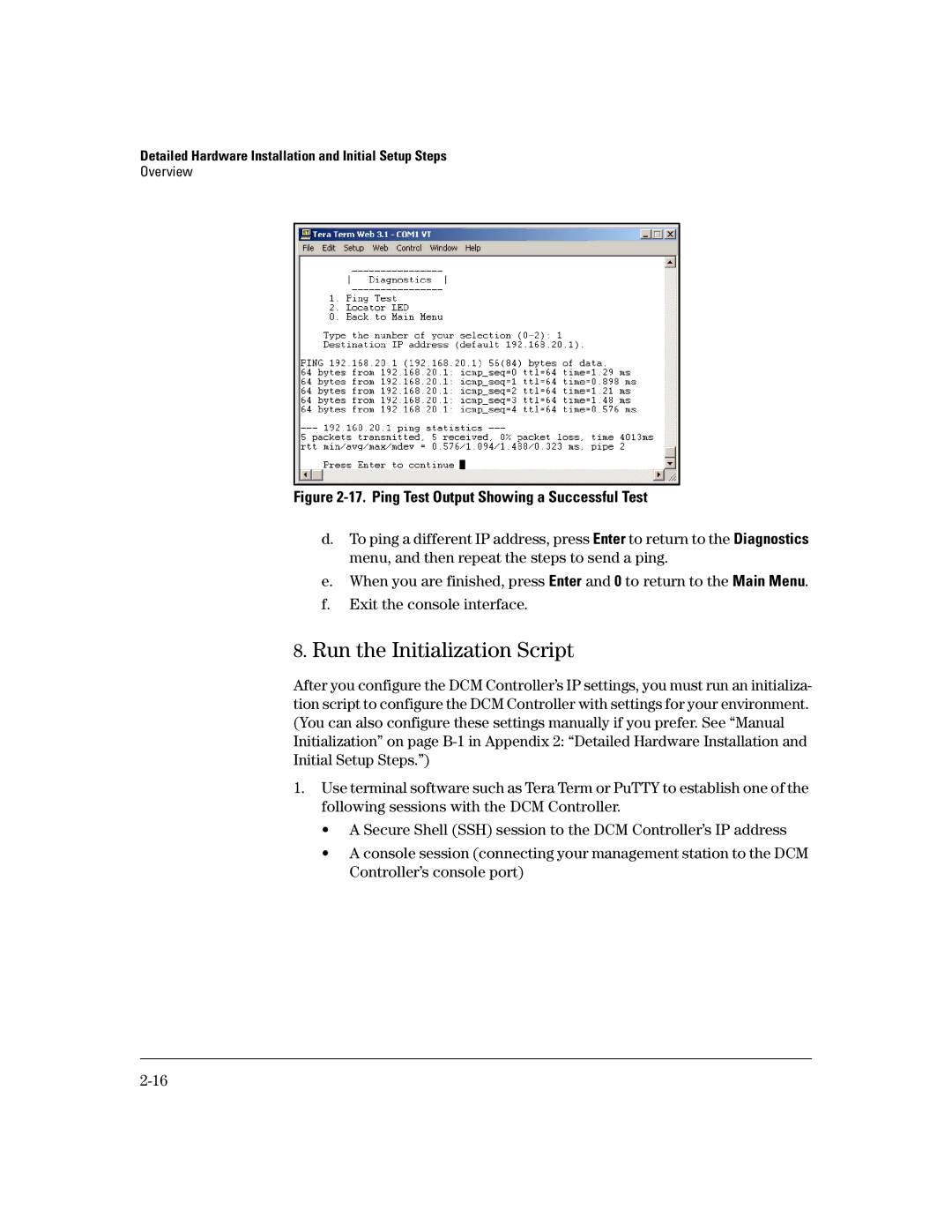 HP Data Center Connection Manager Software Products manual Run the Initialization Script 