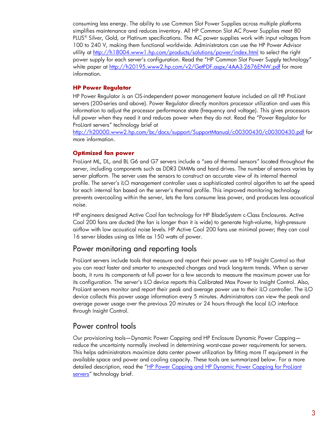 HP Data Center EnvIronmental Edge manual Power monitoring and reporting tools, Power control tools 