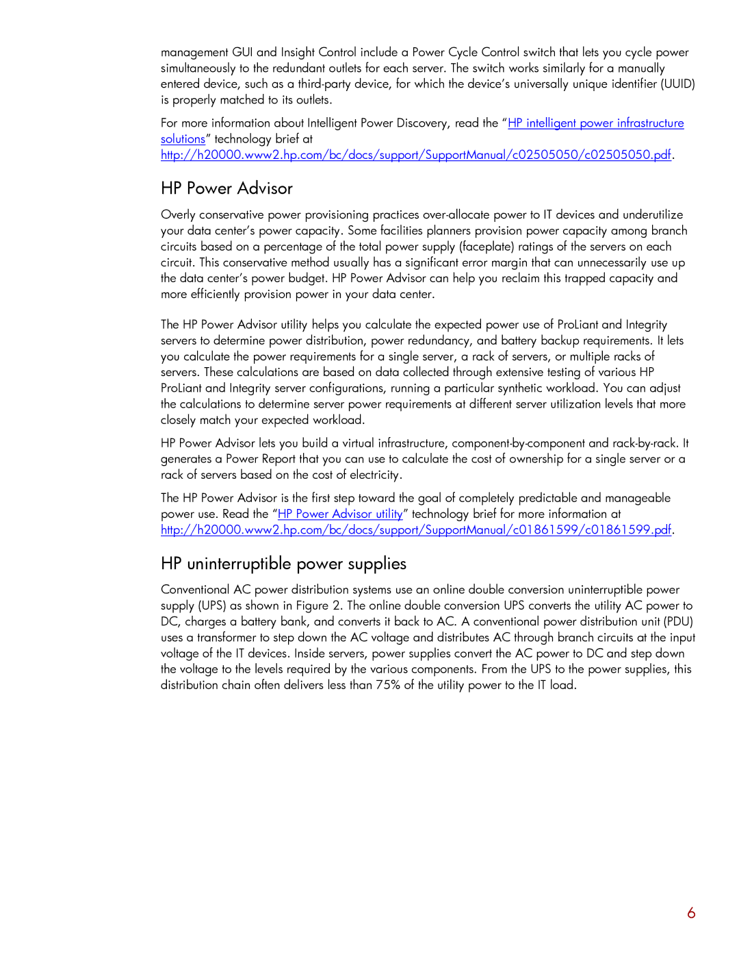 HP Data Center EnvIronmental Edge manual HP Power Advisor, HP uninterruptible power supplies 