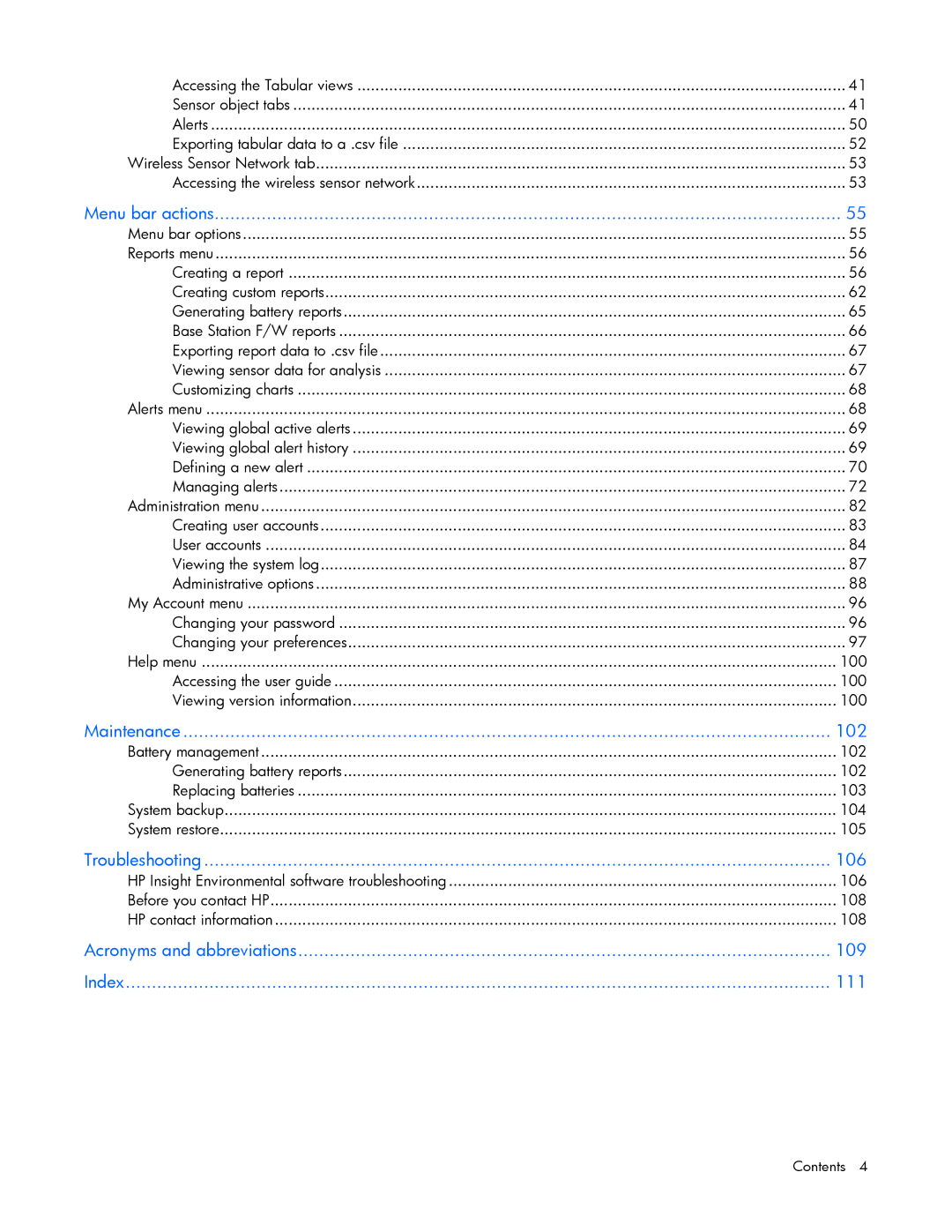 HP Data Center EnvIronmental Edge manual 100, 102, 103, 104, 105, 106, 108 