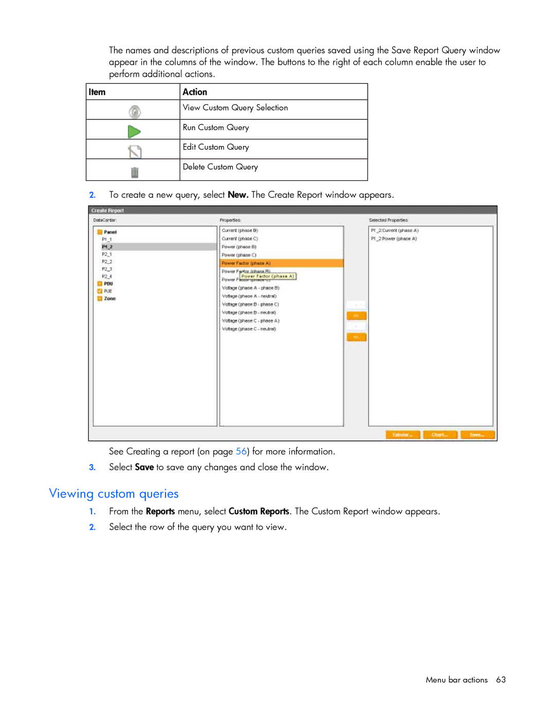 HP Data Center EnvIronmental Edge manual Viewing custom queries 