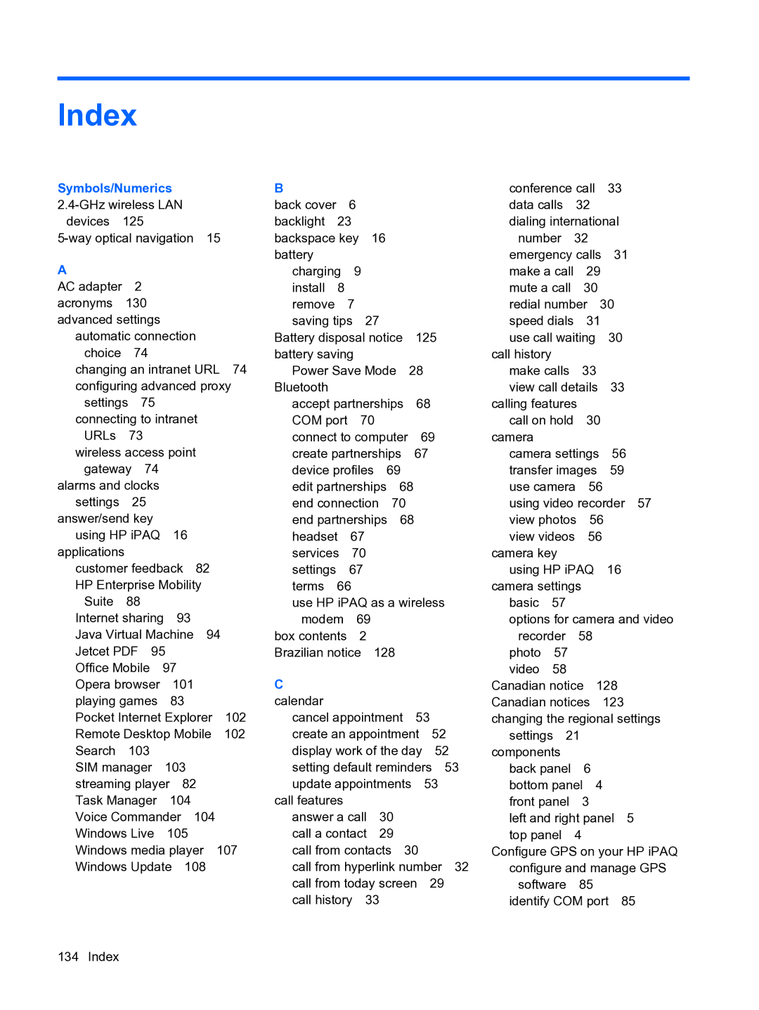 HP Data Messenger manual Index, Symbols/Numerics 