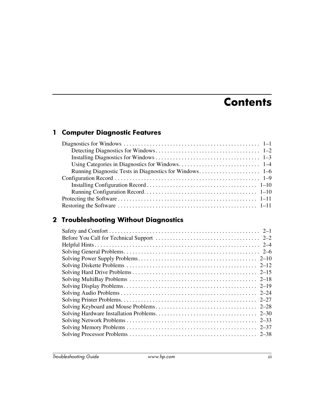 HP DC5100 manual Contents 