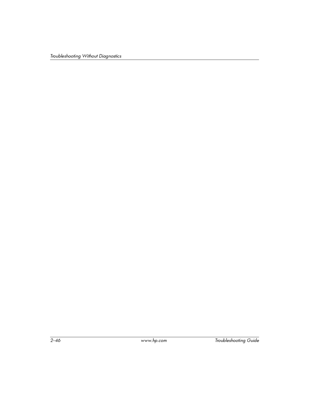 HP DC5100 manual Troubleshooting Without Diagnostics 