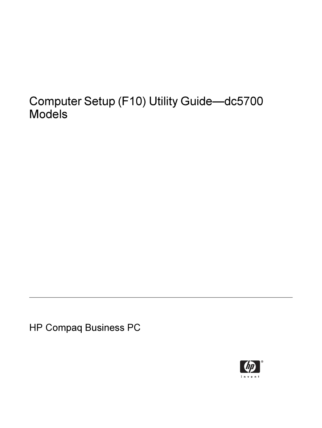 HP manual Hardware Reference Guide dc5700 Small Form Factor Model 