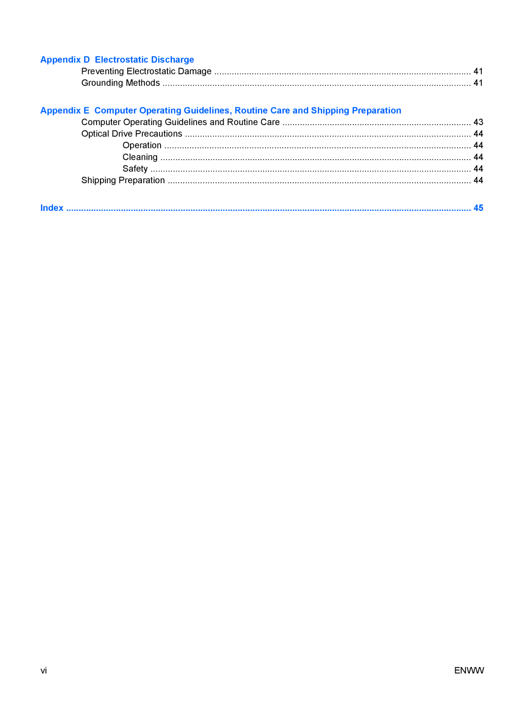 HP dc5700 manual Appendix D Electrostatic Discharge 