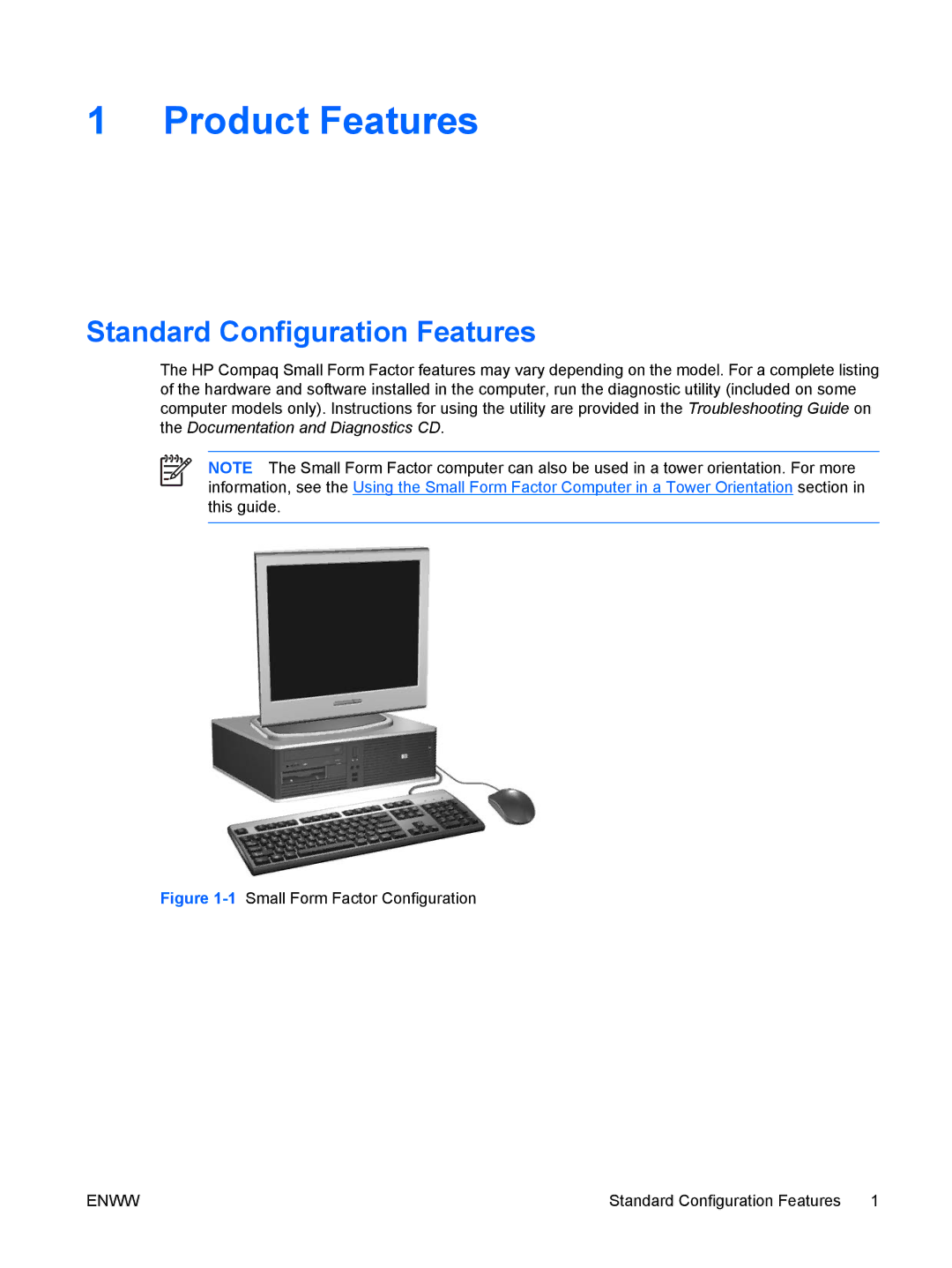 HP dc5750 manual Product Features, Standard Configuration Features 